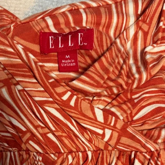 Elle Orange and White Y2K Mini Dress - Picture 2 of 3